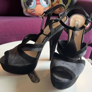 Prada Suede Platform Sandals